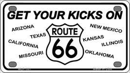 Get Your Kicks On 66 Novelty Mini Metal License Plate Tag - £11.74 GBP