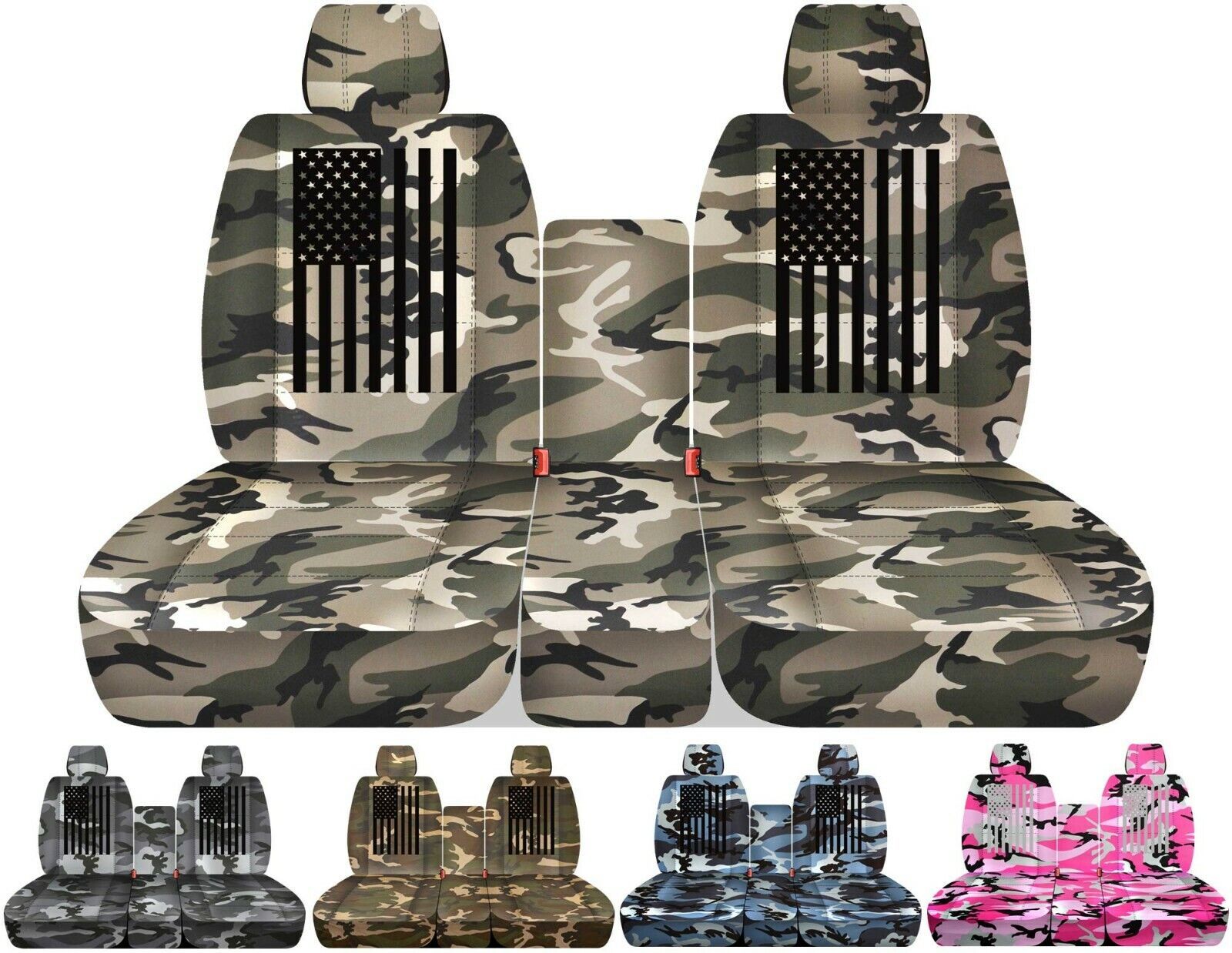 DESIGNCOVERS 40-20-40 Front Seat Covers For GMC Sierra 1500 With Integrated Seat Belts – 24 Colors
