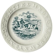 Antique English Raised Border Alphabet Child&#39;s Plate Bull C.A. &amp; Sons 6-... - $19.54