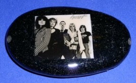 Heart Band Paperweight Laminated On A Rock Vintage 1980&#39;s Ann Nancy Wilson - £18.77 GBP