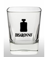 DISARONNO    SQUARE GLASS,  BLACK LOGO  WHISKEY GLASS   3 3/4&quot; TALL,   8 OZ - $7.05