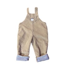 Carters Ted E Bear Overalls Infant Boys 18-24 Mo Used Tan Corduroy - £9.49 GBP