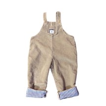 Carters Ted E Bear Overalls Infant Boys 18-24 Mo Used Tan Corduroy - £8.88 GBP