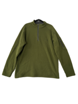 COLUMBIA Mens Sweatshirt Green Quarter 1/4 Zip Pullover Ribbed Size XXL - $16.31