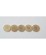 GERMANY LOT OF FIVE 1 REICHS MARK SILVER COINS 1905 -1915 A  UNC RARE CO... - $127.34 CAD