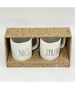 Rae Dunn Coffee Tea Mug Set Nice Spring White Artisan Collection by Magenta New  - $24.71