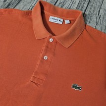 Lacoste Polo Shirt Mens Size 7 Orange Short Sleeve Pique Preppy Golf 2XL Muscle - $23.74