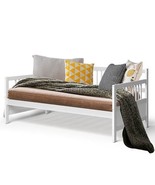 Twin size 2-in-1 Wood Daybed Frame Sofa Bed in White Finish - $7,328.61 MXN