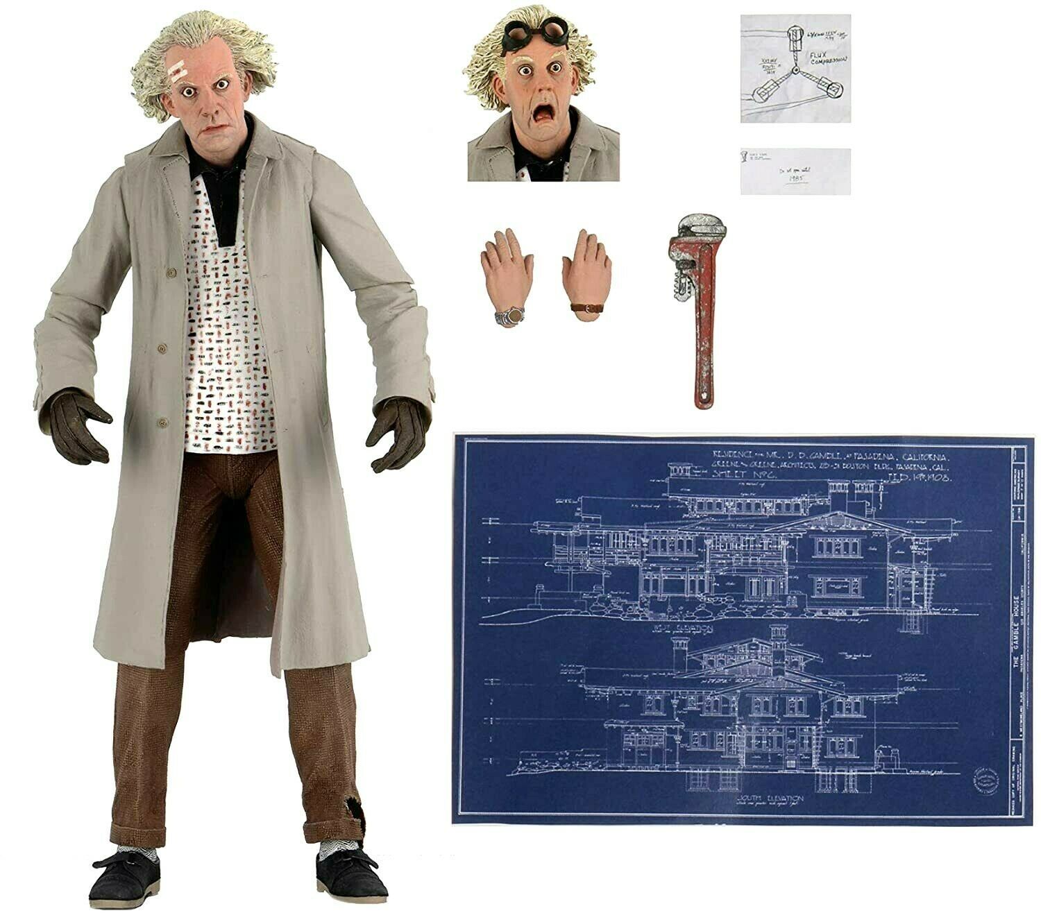 NECA Back to the Future Doc Brown Ultimate 7" Action Figure 1:12 Brand New - $64.99