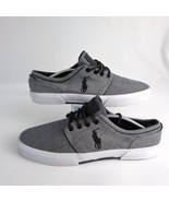 Polo Ralph Lauren Men&#39;s 12D Gray Chambray Faxon Low-Top Canvas Sneakers ... - $39.43 CAD