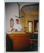 Man at a Pulpit in Shape of Boat Bow Photo Church Lake NH - £1.53 GBP