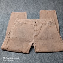 Dickies Carpenter Pants Men 42x32 Brown Canvas Workwear Jeans High Rise - $17.05