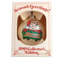 Merry Christmas 1989 Ornament Campbells Ball Kids M&#39;m! M&#39;m! Good Glass in Box - £2.87 GBP