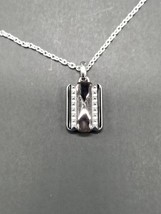 Baccarat Crystal Louxor Silver Mist Necklace Mirror Diamond Cut 22&quot; Chain NEW - £310.61 GBP