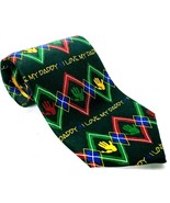 Ralph Marlin I Love My Daddy Argyle Men&#39;s Silk Necktie Novelty Black Red... - €9,49 EUR