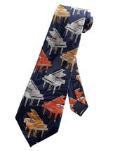 Steven Harris Mens Baby Grand Piano Keys Keyboard Pianist Necktie | Navy... - $14.80