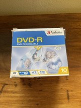 Lot of 10 Verbatim DVD-R Recordable Super AZO Jewel Case 8x 4.7GB 120min... - £27.41 GBP
