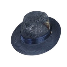 Men's Summer Spring Braid Straw style Hat by BRUNO CAPELO JULIAN JU907 Navy image 8