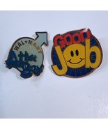 Walmart Associate ATTA BOY &amp; Good job pin set Lapel Hat Pin employee brooch - $276.42 MXN
