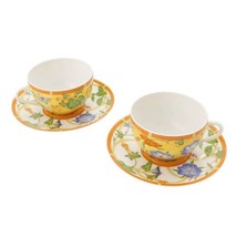 Hermes La Siesta Té Taza y Platillo 2 Juego Porcelana Vajilla Café Flor - £572.05 GBP