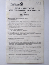 Tri-Zone Pinball Machine Mini Handbook Original 1979 Game Adjustment Booklet - £9.87 GBP