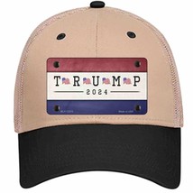 Trump 2024 USA Flag Novelty Khaki Mesh License Plate Hat - £23.17 GBP