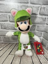 Super Mario Bros Nintendo Neko Cat Luigi 12&quot; plush doll green stuffed to... - £11.83 GBP