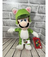 Super Mario Bros Nintendo Neko Cat Luigi 12&quot; plush doll green stuffed to... - £11.65 GBP