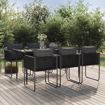 7 Piece Patio Dining Set Black - $986.49