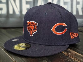 New Era x Just Don 5950 Chicago Bears Navy Blue Retro Fitted Hat Men Size - £39.50 GBP