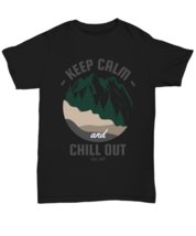 Keep Calm and Chill Out, black Unisex Tee. Model 60073  - £20.03 GBP