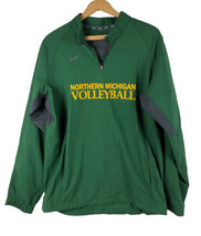 Northern Michigan Volleyball Jacket Size Small Mens 1/4 Zip Pullover Green - £51.46 GBP
