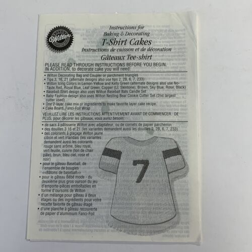 Primary image for Wilton Cake Pan Instructions for Baking Decorating T-Shirt Cakes NO PAN