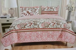 Patty Flowers Multicolor Reversible Bedspread Quilted Set 3 Pcs King Size - £39.41 GBP
