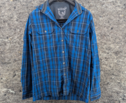 Kuhl Shirt Men&#39;s Medium Blue Plaid Long Sleeve Outdoors Hiking - $24.99