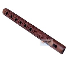 Hand Carved Wooden Flute/Lord Krishna&#39;s Bansuri - 13 Inch - £15.38 GBP