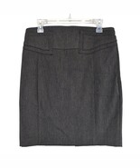 NWT Express Sz 10 Gray Paneled Short Pencil Skirt with Back Buckle Caree... - $36.92 CAD