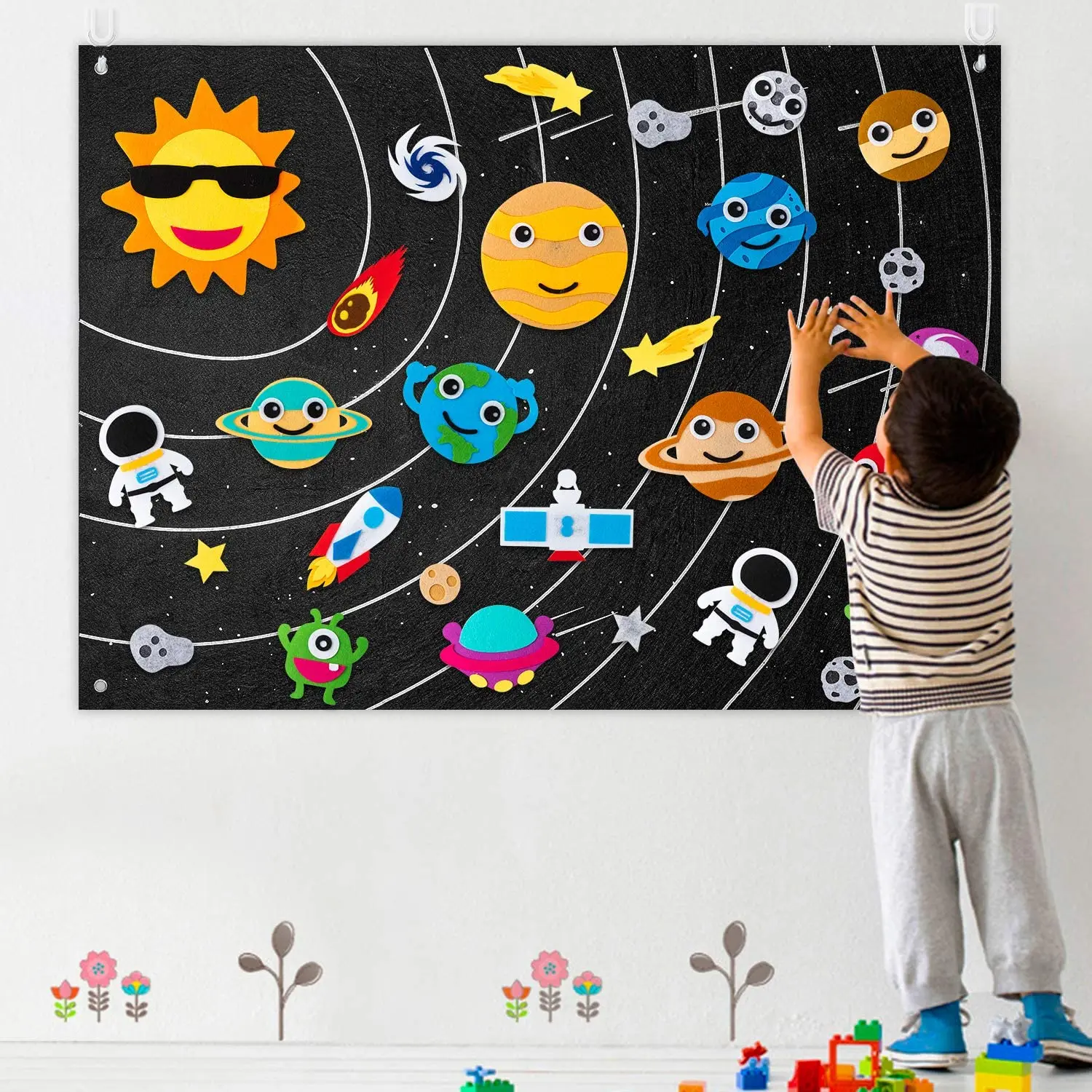 Outer Space Felt Montessori Board Baby Busy Learning Story Book Solar System - £23.00 GBP