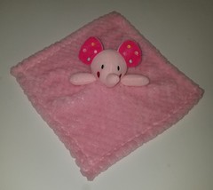 Pink Elephant Lovey Plush Baby Toy Polka Dot Ears Stuffed Animal RN 130369 - £23.13 GBP