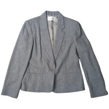 JH Collectible Ladies Wool Blend Jacket Classic Blazer Gray Buttons Sz 12 - £13.04 GBP