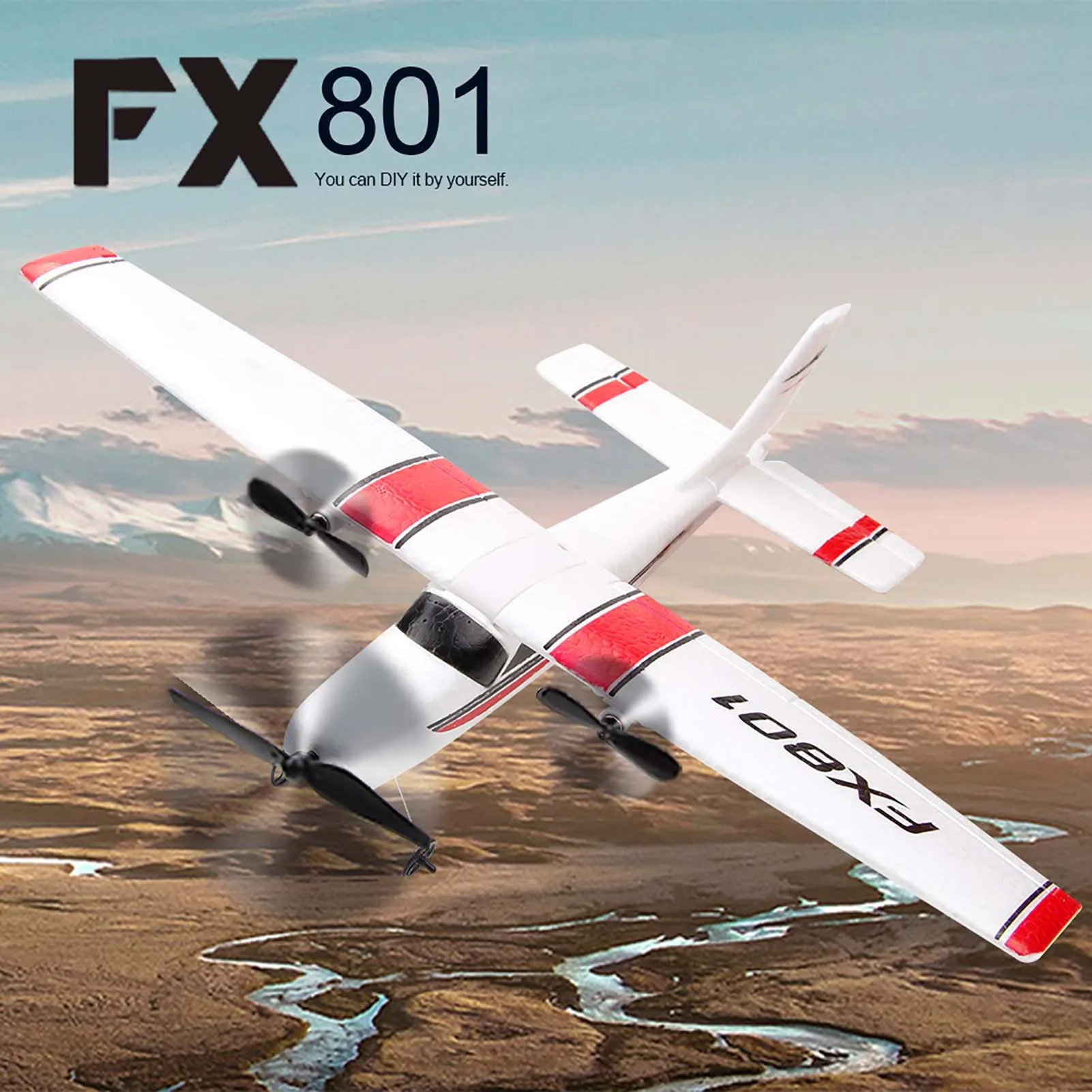 FX801 Airplane DIY RC Plane 2.4GHz 2CH EPP Craft Electric RC Glider Airp... - $45.01