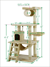 Professional title: &quot; Classic Cat Tree with Faux Fur Finish and Sisal Rope Scrat - £70.61 GBP