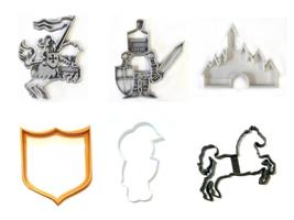 Knights Joust Medieval Tournament Set Of 6 Cookie Cutters USA PR1426 - £10.34 GBP