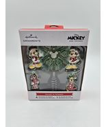 Hallmark Mickey&amp;Friends Mini Christmas Tree Ornaments-4 Ornaments&amp; 1 Tre... - $14.44