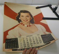 Original 1951 Timken Bearings Co Pin Up Girl Photo Calendar Page January - £27.11 GBP