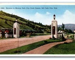 Memory Park Entrance Gate Salt Lake City Utah UT UNP WB Postcard W20 - $2.92