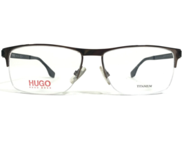 HUGO BOSS Brille Rahmen 0083 A0Y Grau Quadratisch Halbe Felge Titan 55-15-135 - £51.71 GBP