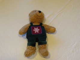 RARE Hallmark cards Christmas snowflake bear stuffed mascot overalls Holiday GRN - £12.33 GBP