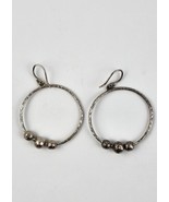 Silpada Sterling Silver Hammered Hoop triple slide bead earrings thailand - £28.64 GBP