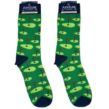 Funky Retro Novelty GOLF COURSE PUTTING GREEN Crew Socks Hole-in-One Fla... - $5.67